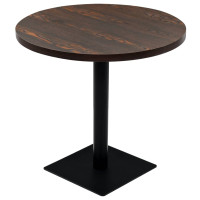 Produktbild för Bistrobord MDF och stål rund 80x75 cm mörk aska