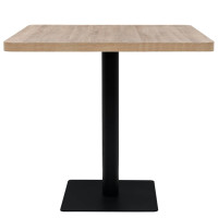 Produktbild för Bistrobord MDF och stål fyrkantigt 80x80x75 cm ekfärgad