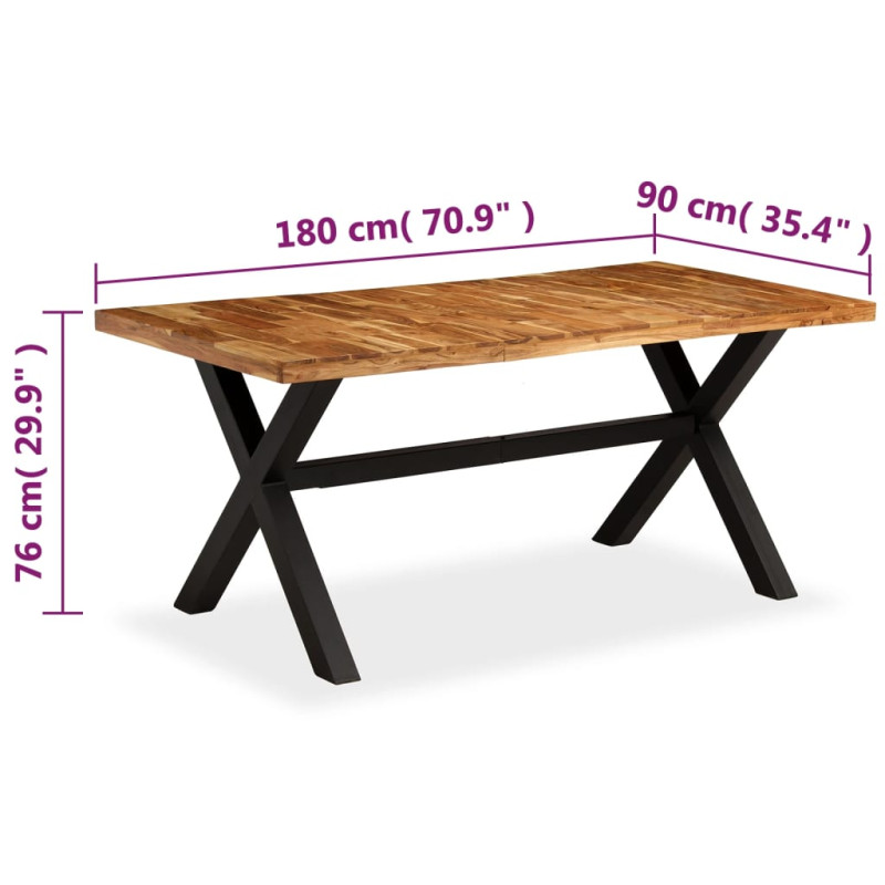 Produktbild för Matbord massivt akacia- och mangoträ 180x90x76 cm