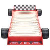 Miniatyr av produktbild för Barnsäng racerbil 90x200 cm röd