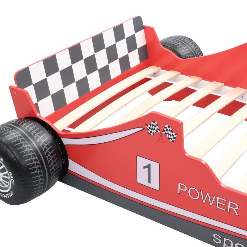 Produktbild för Barnsäng racerbil 90x200 cm röd