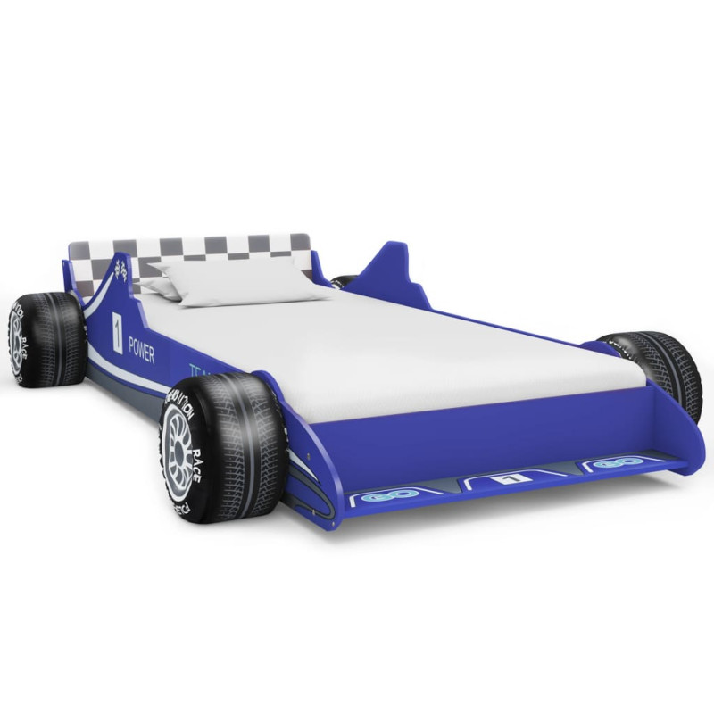 Produktbild för Barnsäng racerbil 90x200 cm blå