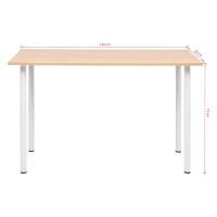 Produktbild för Matbord 120x60x73 cm ekfärg och vit