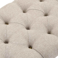 Produktbild för Förvaringsbänk massivt trä och tyg 103x51x44 cm