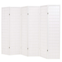 Produktbild för Rumsavdelare med 6 paneler japansk stil 240x170 cm vit