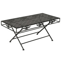 Produktbild för Hopfällbart soffbord vintage stil metall 100x50x45 cm svart