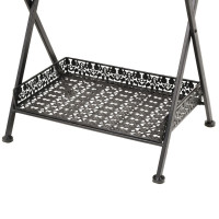 Produktbild för Hopfällbart tebord vintage stil metall 58x35x72 cm svart