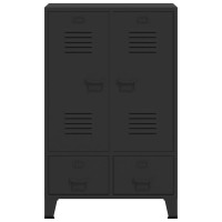 Produktbild för Garderob industriell stil metall 67x35x107 cm svart