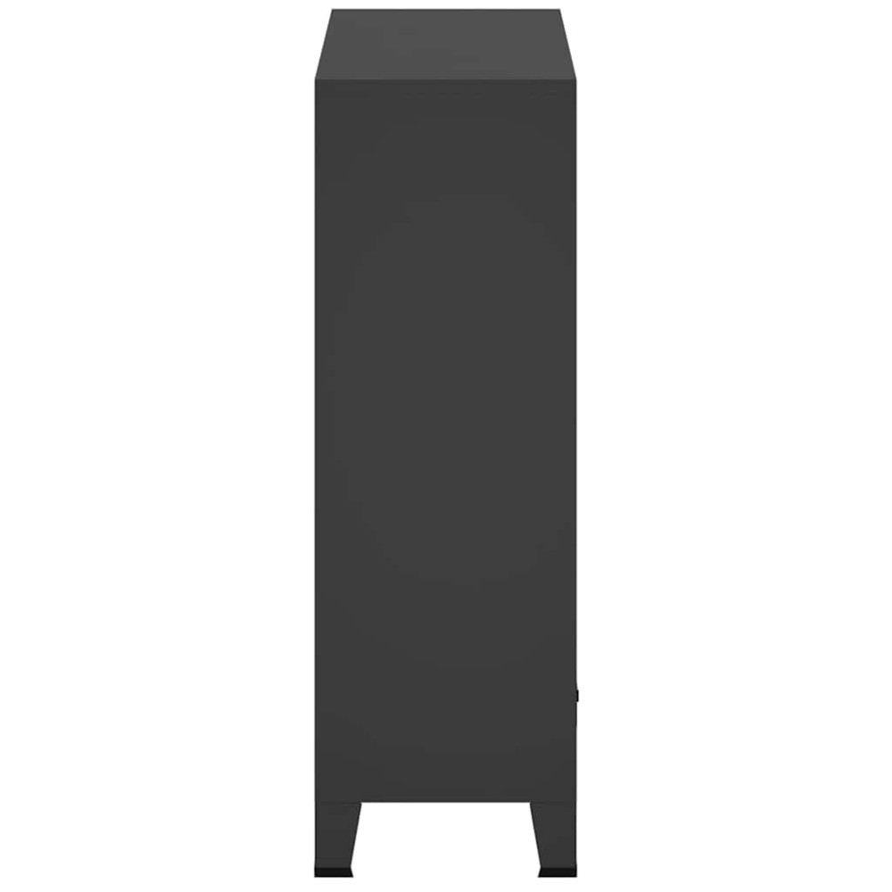 Produktbild för Garderob industriell stil metall 67x35x107 cm svart