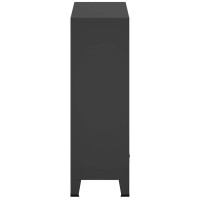 Produktbild för Garderob industriell stil metall 67x35x107 cm svart