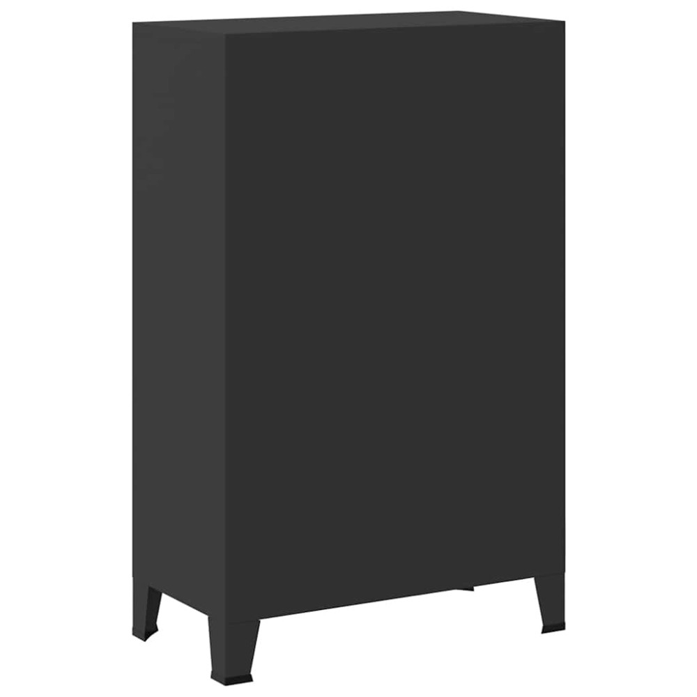 Produktbild för Garderob industriell stil metall 67x35x107 cm svart