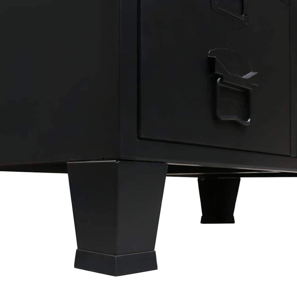 Produktbild för Garderob industriell stil metall 67x35x107 cm svart