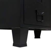 Produktbild för Garderob industriell stil metall 67x35x107 cm svart