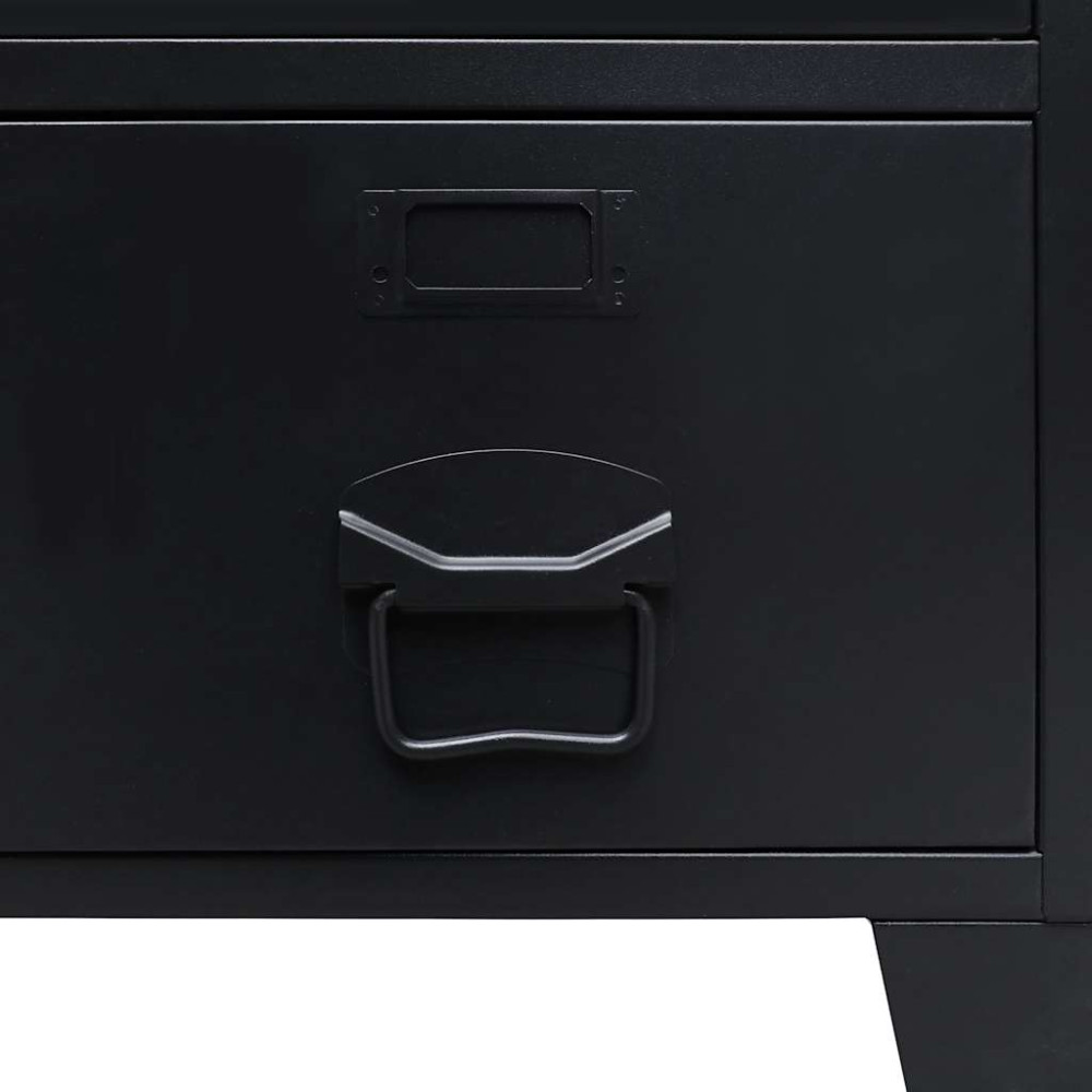 Produktbild för Garderob industriell stil metall 67x35x107 cm svart