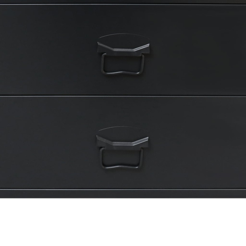 Produktbild för Byrå industriell stil metall 78x40x93 cm svart