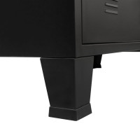 Miniatyr av produktbild för Byrå industriell stil metall 78x40x93 cm svart