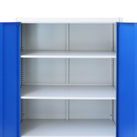 Miniatyr av produktbild för Kontorsskåp metall 90x40x180 cm grå och blå