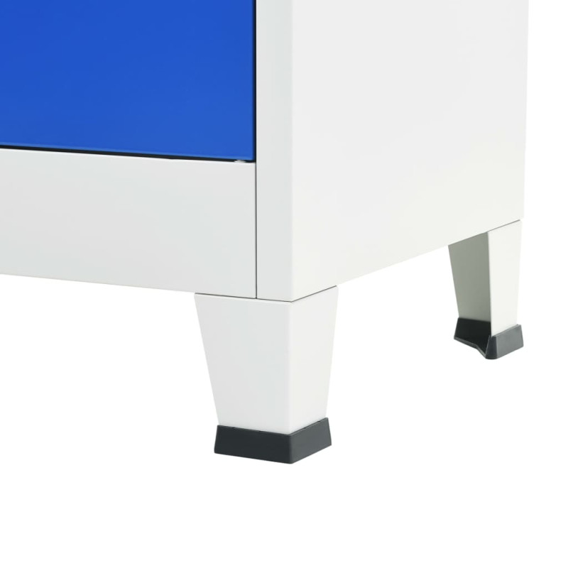 Produktbild för Kontorsskåp metall 90x40x180 cm grå och blå