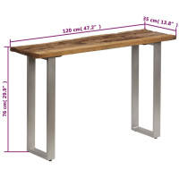 Produktbild för Konsolbord återvunnet trä och stål 120x35x76 cm