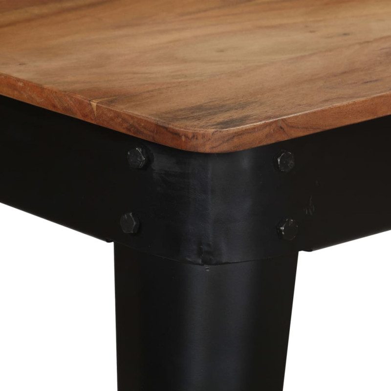 Produktbild för Matbord massivt akaciaträ och stål 120x60x76 cm