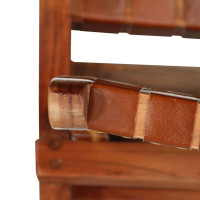 Miniatyr av produktbild för Hopfällbar stol flätad brun äkta läder