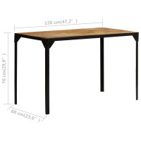 Produktbild för Matbord massivt grovt mangoträ och stål 120 cm