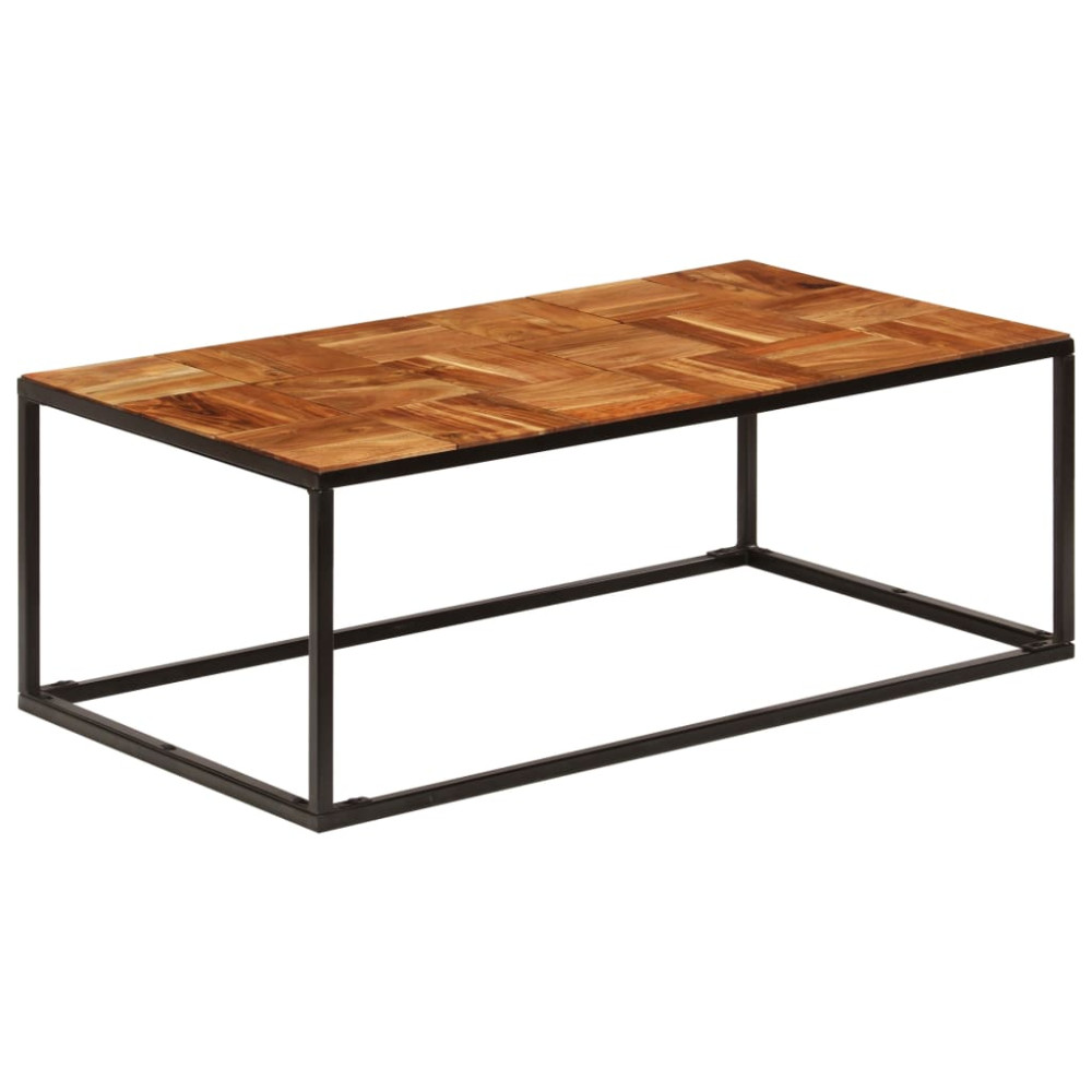 Produktbild för Soffbord 110x60x40 cm massivt akaciaträ och stål