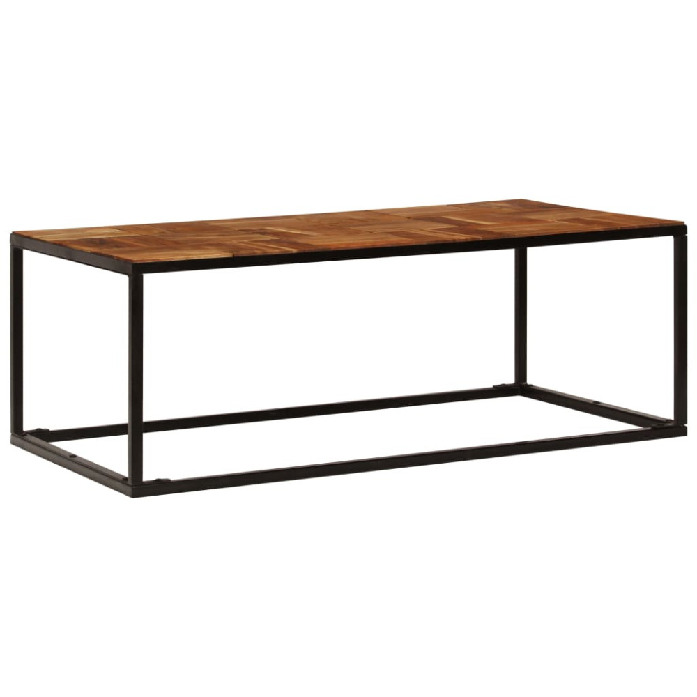 Produktbild för Soffbord 110x60x40 cm massivt akaciaträ och stål