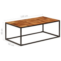 Produktbild för Soffbord 110x60x40 cm massivt akaciaträ och stål