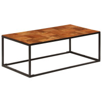 Produktbild för Soffbord 110x60x40 cm massivt akaciaträ och stål