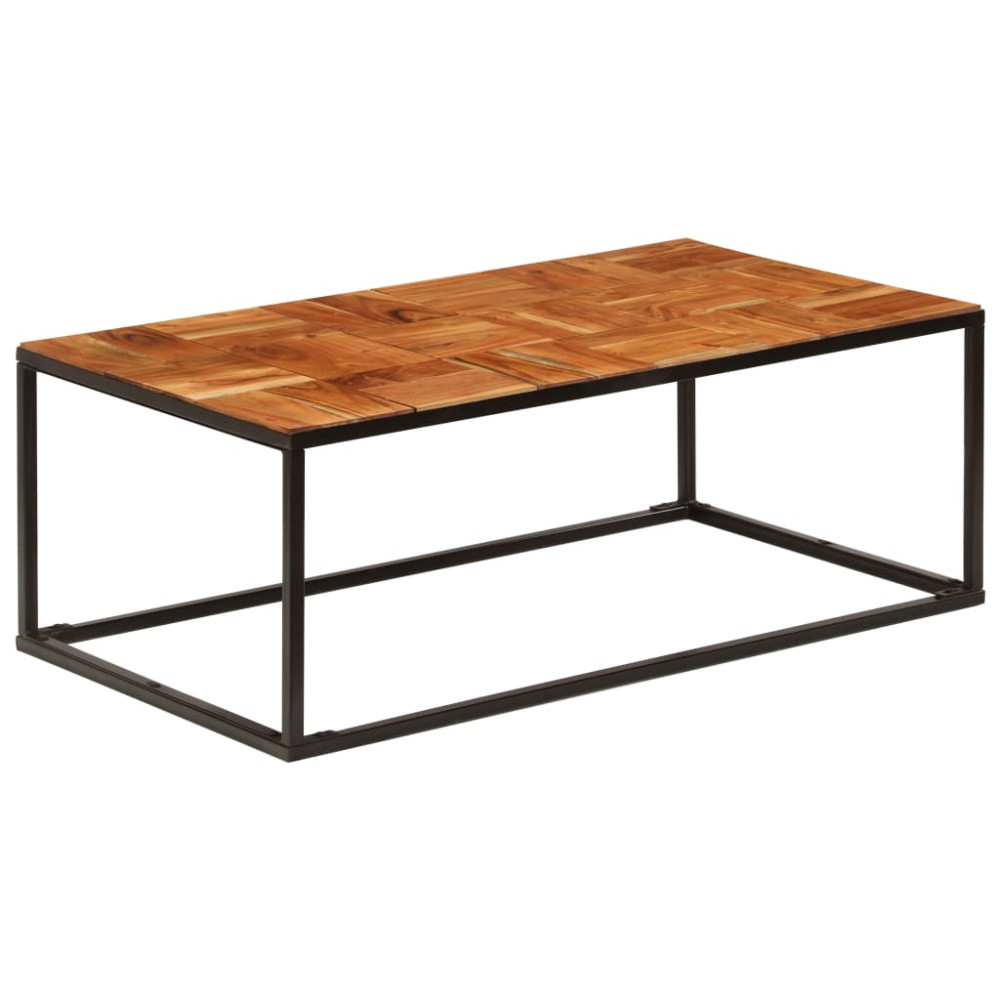 Produktbild för Soffbord 110x60x40 cm massivt akaciaträ och stål