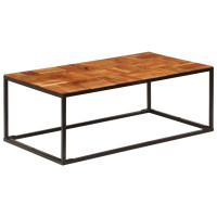 Produktbild för Soffbord 110x60x40 cm massivt akaciaträ och stål