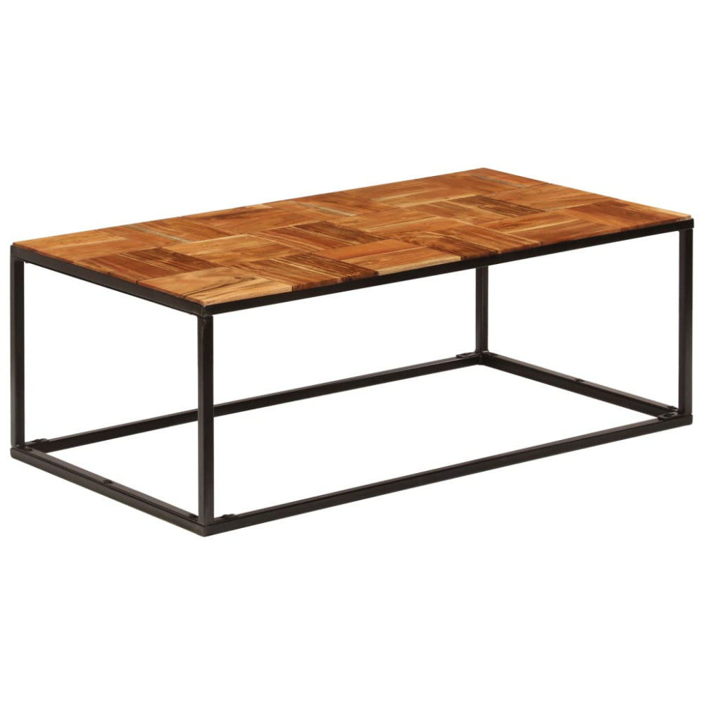 Produktbild för Soffbord 110x60x40 cm massivt akaciaträ och stål