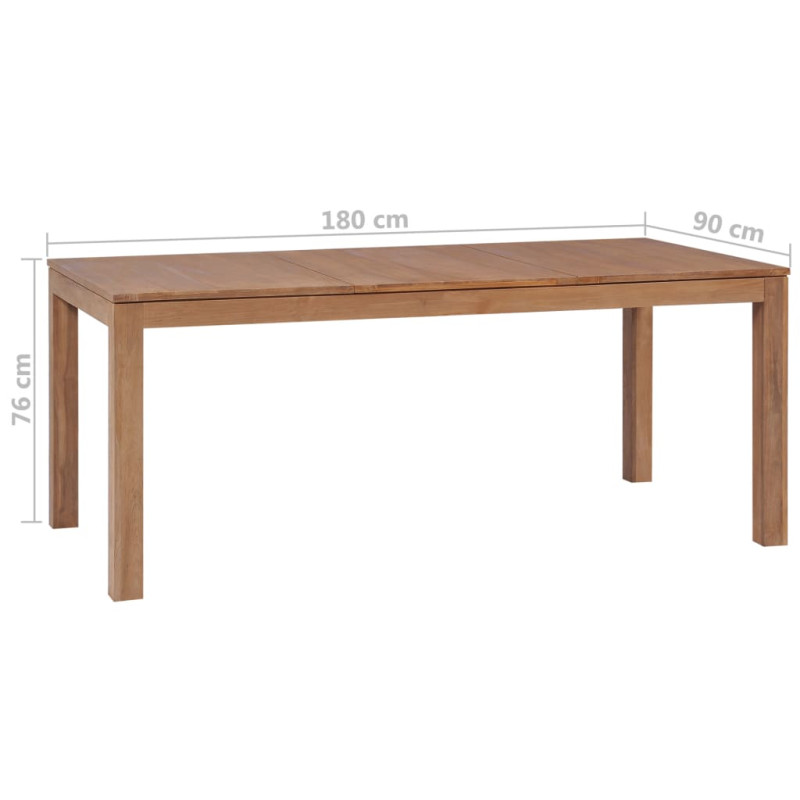 Produktbild för Matbord i massiv teak med naturlig finish 180x90x76 cm