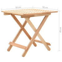 Produktbild för Hopfällbart sidobord i massiv valnötsträ 50x50x49 cm