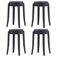 Produktbild för Stapelbara pallar 4 st plast svart