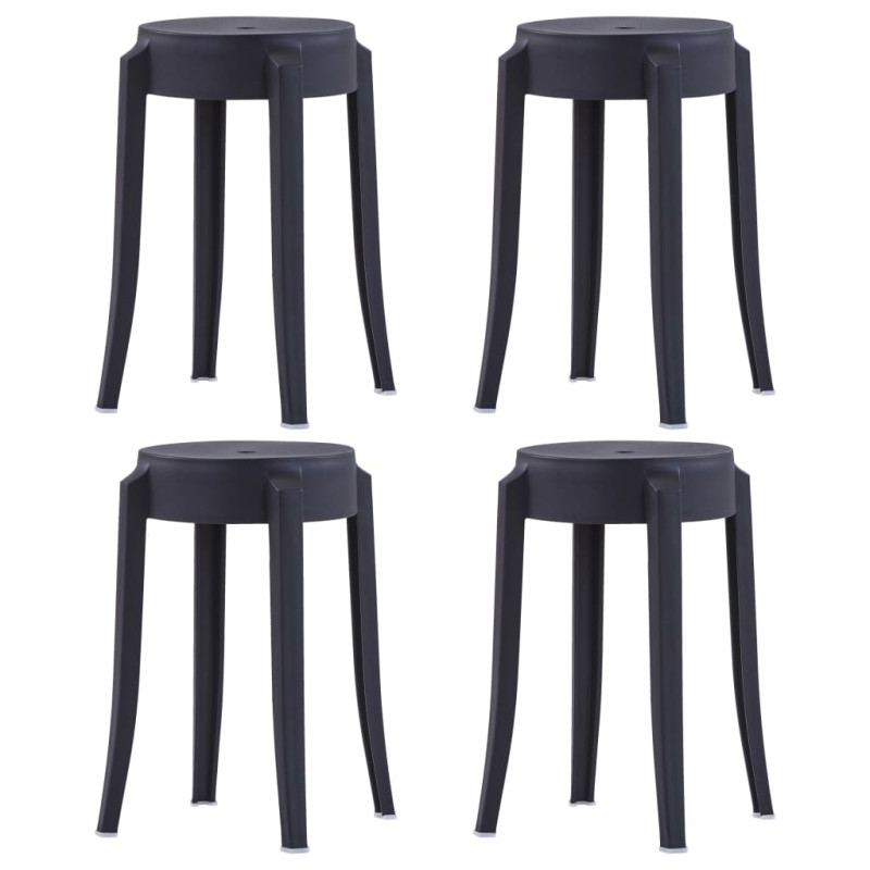 Produktbild för Stapelbara pallar 4 st plast svart