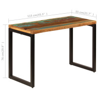 Produktbild för Matbord 115x55x76 cm massivt återvunnet trä och stål