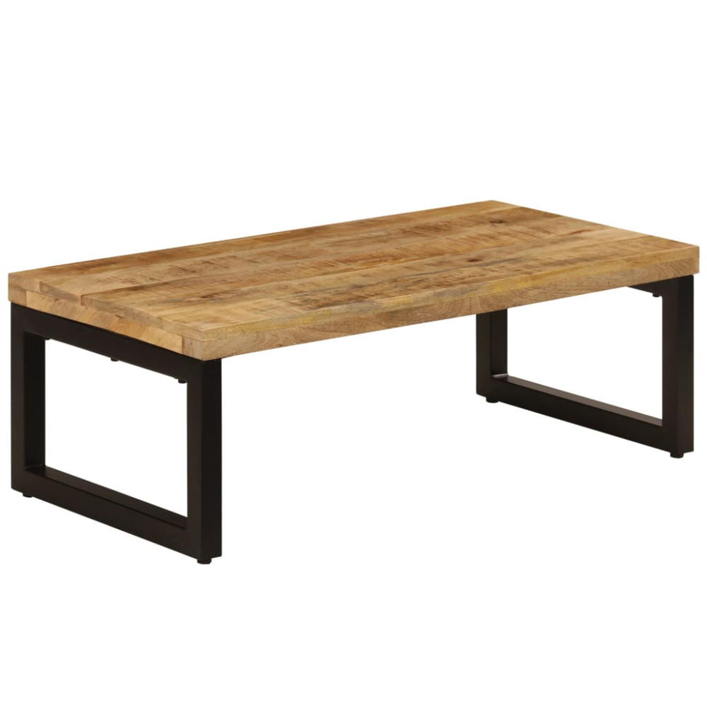 Produktbild för Soffbord 100x50x35 cm massivt mangoträ och stål