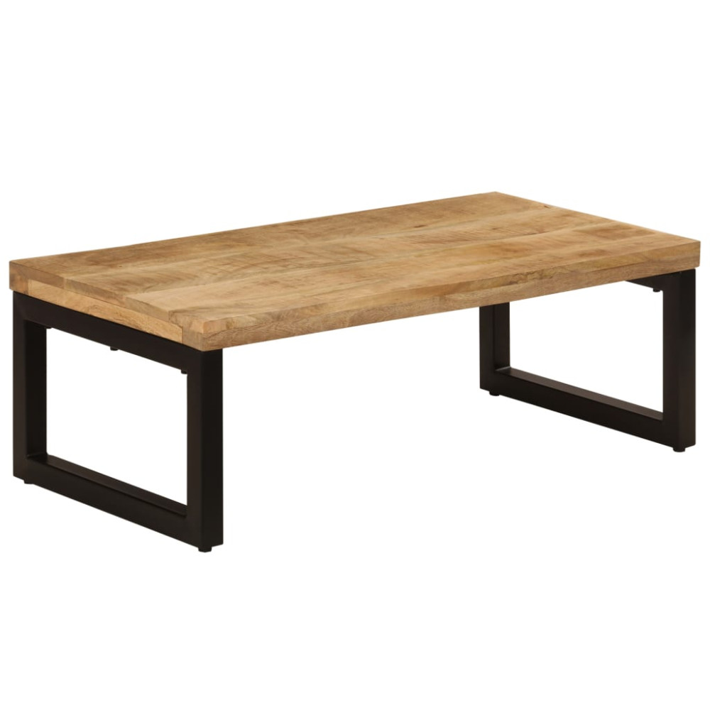Produktbild för Soffbord 100x50x35 cm massivt mangoträ och stål