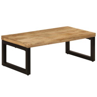 Produktbild för Soffbord 100x50x35 cm massivt mangoträ och stål