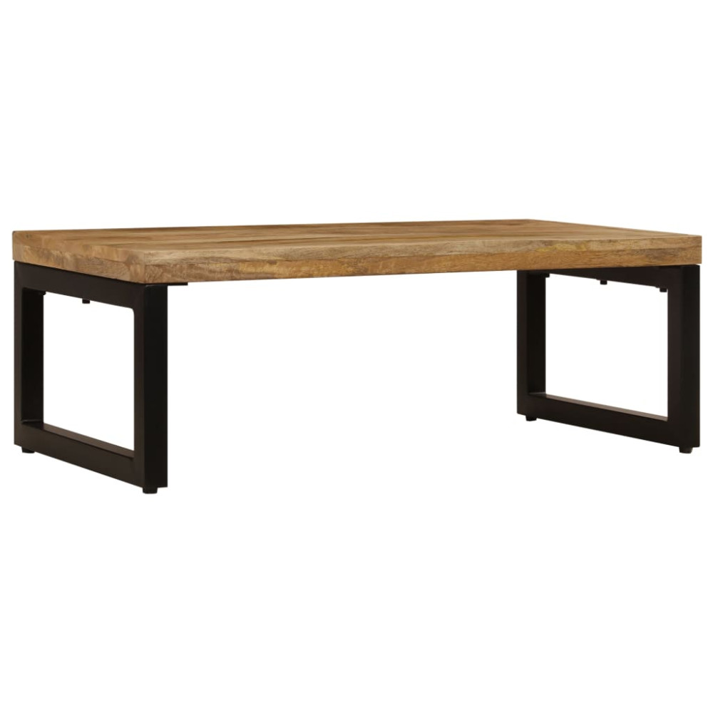 Produktbild för Soffbord 100x50x35 cm massivt mangoträ och stål