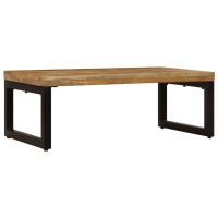 Produktbild för Soffbord 100x50x35 cm massivt mangoträ och stål