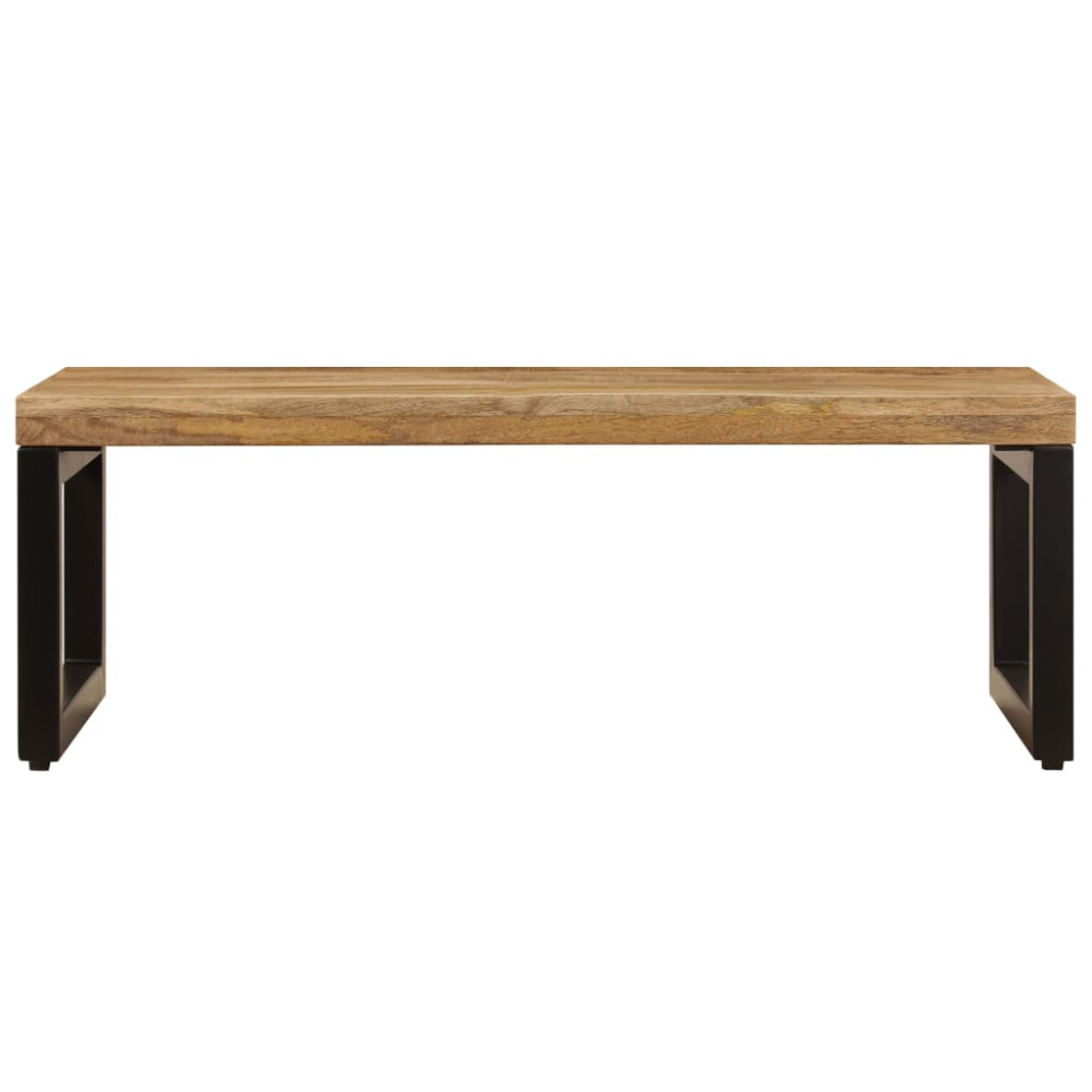 Produktbild för Soffbord 100x50x35 cm massivt mangoträ och stål