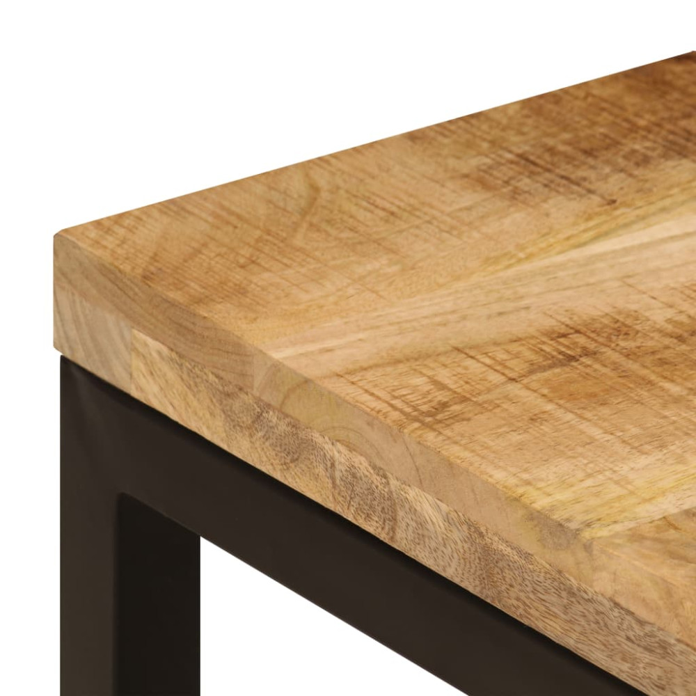 Produktbild för Soffbord 100x50x35 cm massivt mangoträ och stål