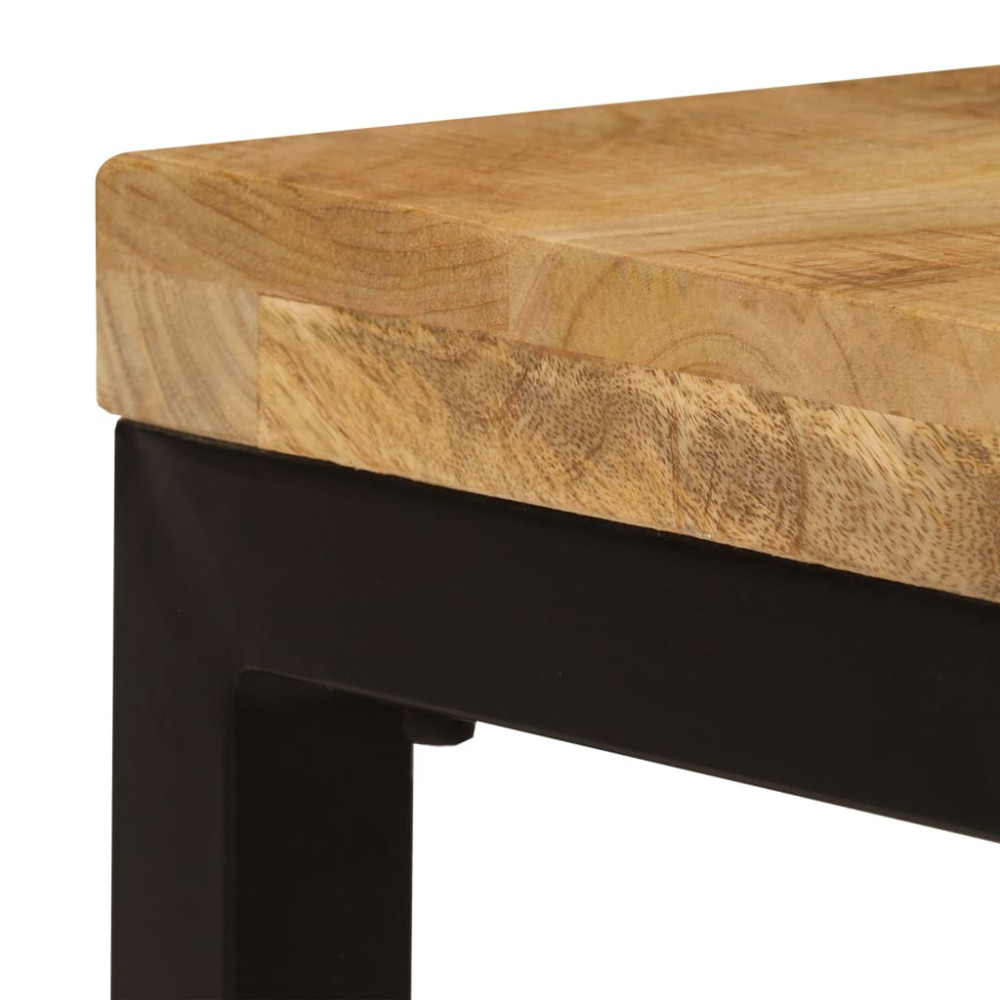 Produktbild för Soffbord 100x50x35 cm massivt mangoträ och stål