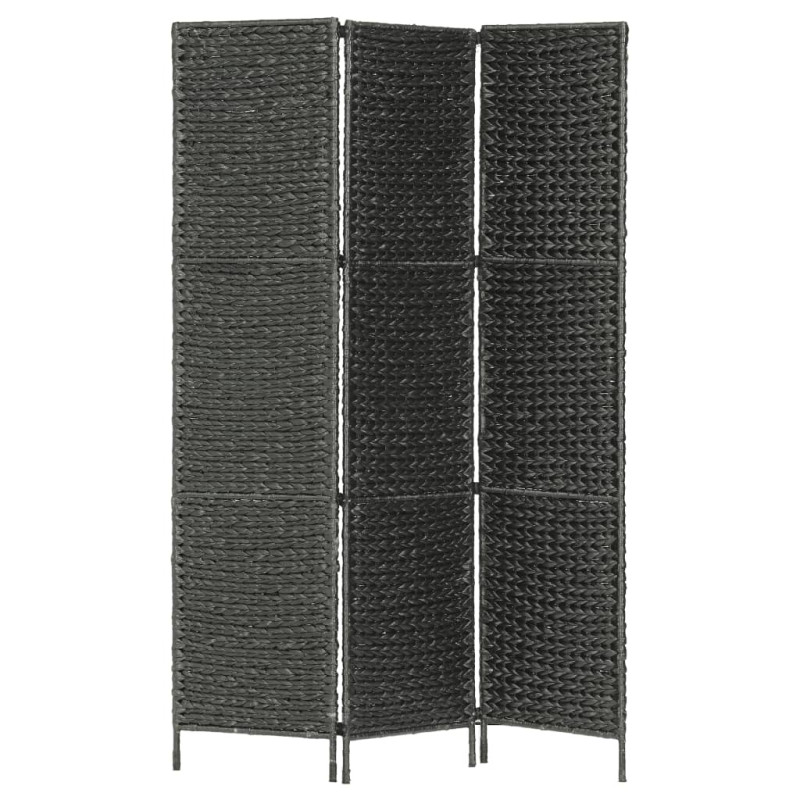 Produktbild för Rumsavdelare 3 paneler vattenhyacint 116x160 cm svart