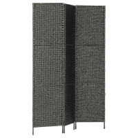 Miniatyr av produktbild för Rumsavdelare 3 paneler vattenhyacint 116x160 cm svart