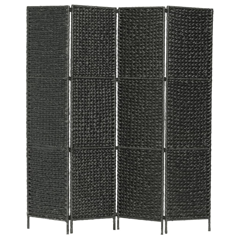 Produktbild för Rumsavdelare 4-paneler vattenhyacint 154x160 cm svart