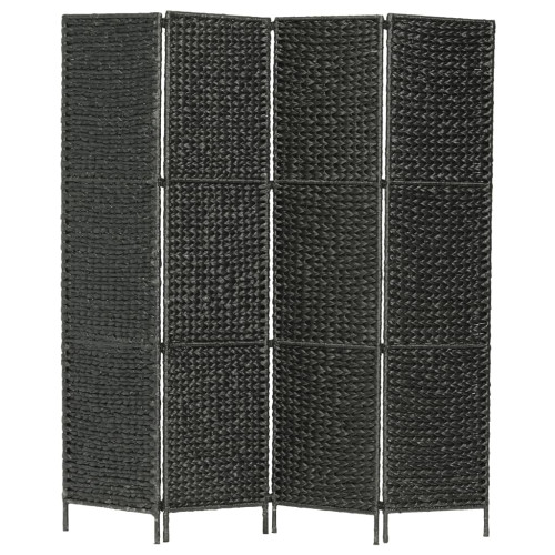 vidaXL Rumsavdelare 4-paneler vattenhyacint 154x160 cm svart